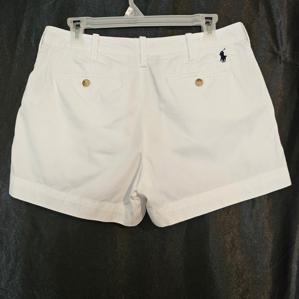 Polo Ralph Lauren White Chino Shorts Women's Size 6 Classic Cotton Flat Front